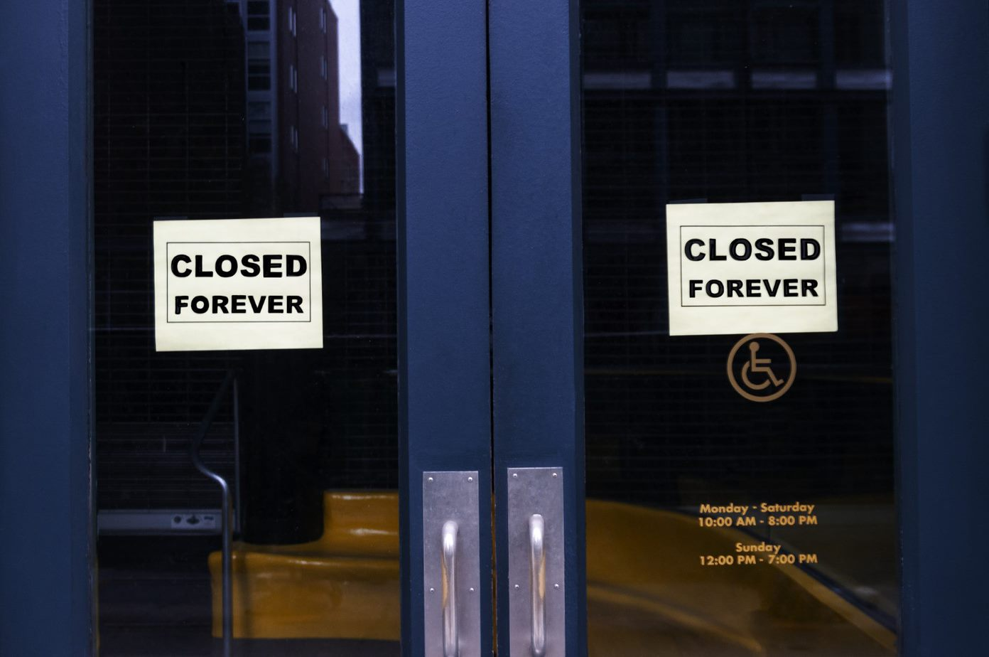 Closed forever store sign